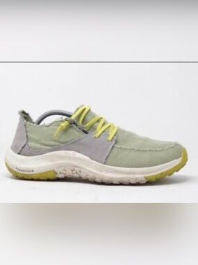 Women's Athletic Sneaker in Light Green with Yellow Accents